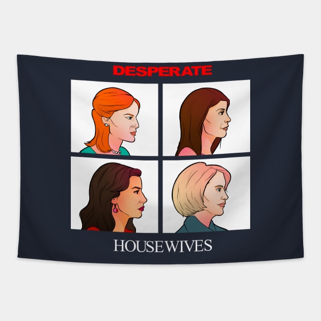 Desperate - side profile - housewives Tapestry by @akaluciarts