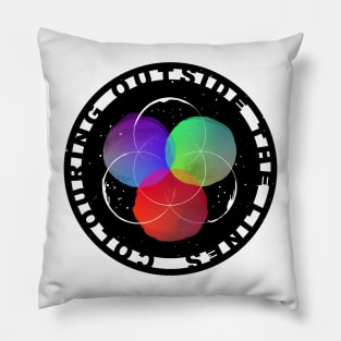 Colouring Outside the Lines Logo Art Pillow