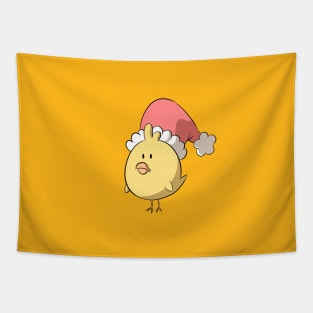 Cute Chick with Santa hat Tapestry