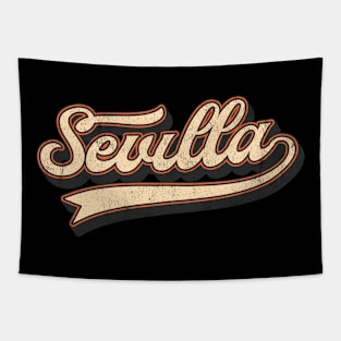 Sevilla Spain Retro Vintage Design Tapestry