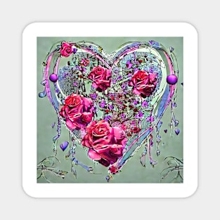 heart rich of roses Magnet