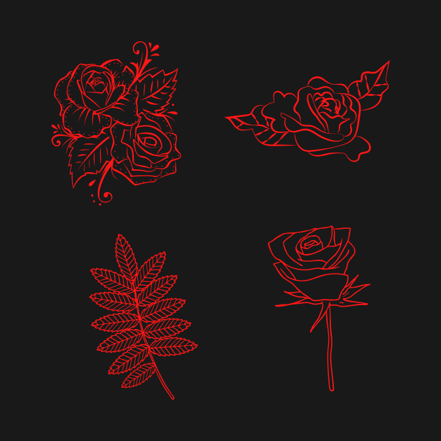 Three Roses Sticker Set by PedaDesign