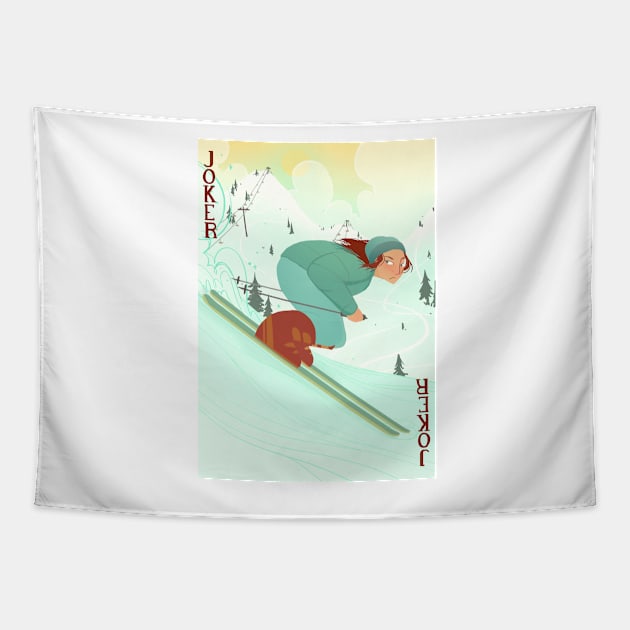 Ski Playing Card Tapestry by mirandachurch