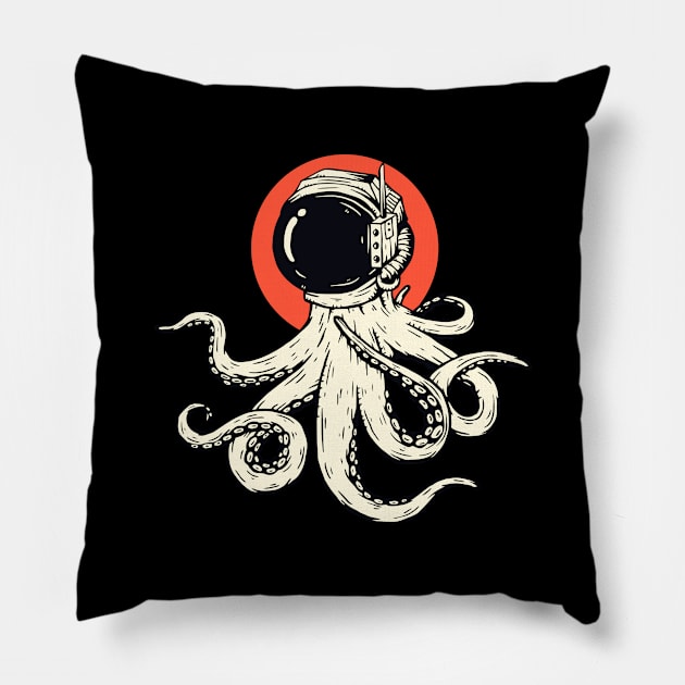 Octopus Astronaut Helmet Japanese Style Pillow by anubis1986