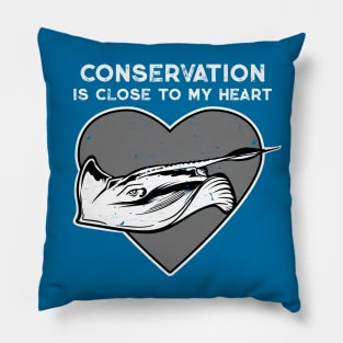 Stingray Conservation Heart Pillow