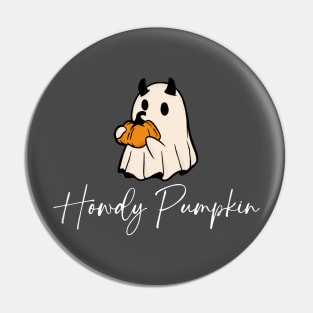 Howdy Pumpkin Ghost Pin