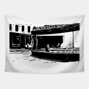 Nighthawks | Edward Hopper | 1942 | Line art Tapestry