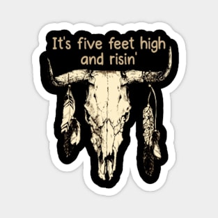 It's Five Feet High And Risin' Quotes Music Bull-Skull Magnet