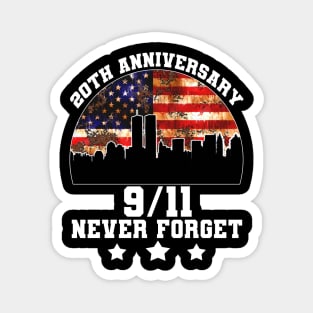 20th Anniversary 911 Never Forget Magnet