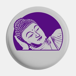 Reclining Buddha Art Dark Purple Color Pin