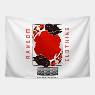 Red KOI Fish Design Tapestry