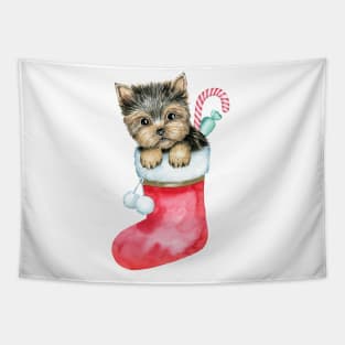 Funny Christmas Dog Tapestry