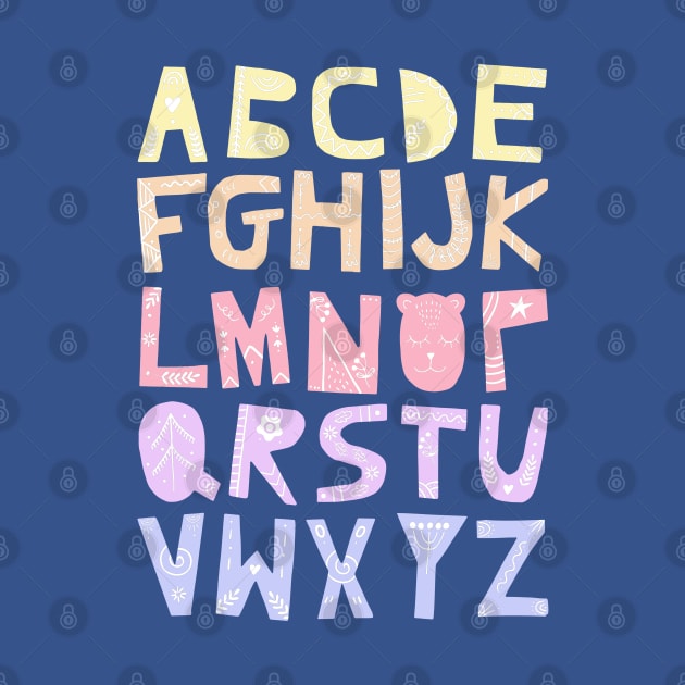 Decorated Alphabet (pastel colors) by Ofeefee