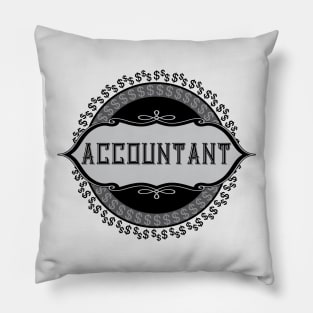 Accountant Dollar Signs Emblem Pillow