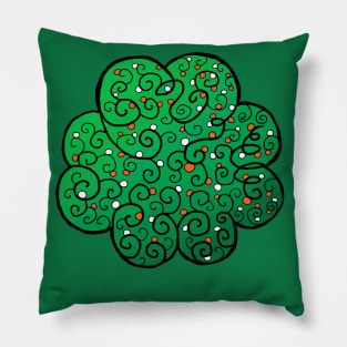 St Patrick's Day Four-Leaf Clover with Irish Vines Pillow