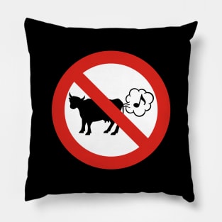 No Farting Cow Sign Pillow