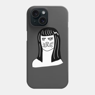 Tired Cat with Gothic Wig Phone Case