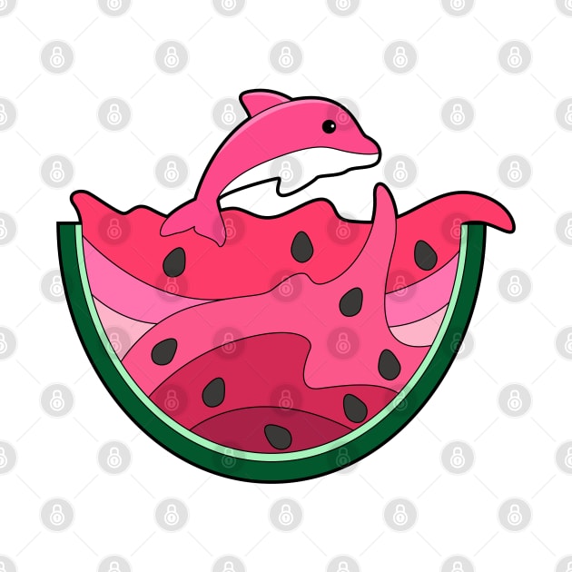 Dolphin with Watermelon by Markus Schnabel