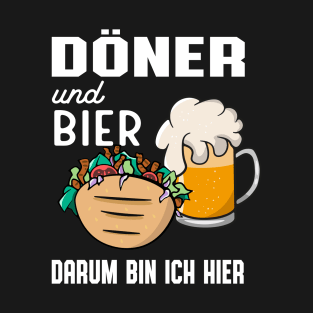 Döner Und Bier Lustiges Kebab Liebhaber T-Shirt