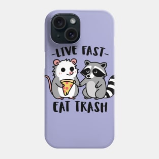 live fast eat trash (chibi) Phone Case