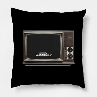 created by jack stauber retro tv Pillow