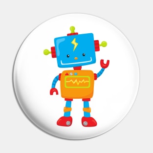 Cute Robot, Colorful Robot, Funny Robot, Robotics Pin