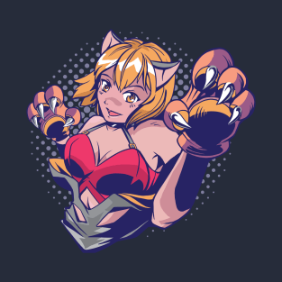 anime girl with cat ears and paws T-Shirt