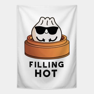 Filling Hot Cute Dumpling Pun Tapestry