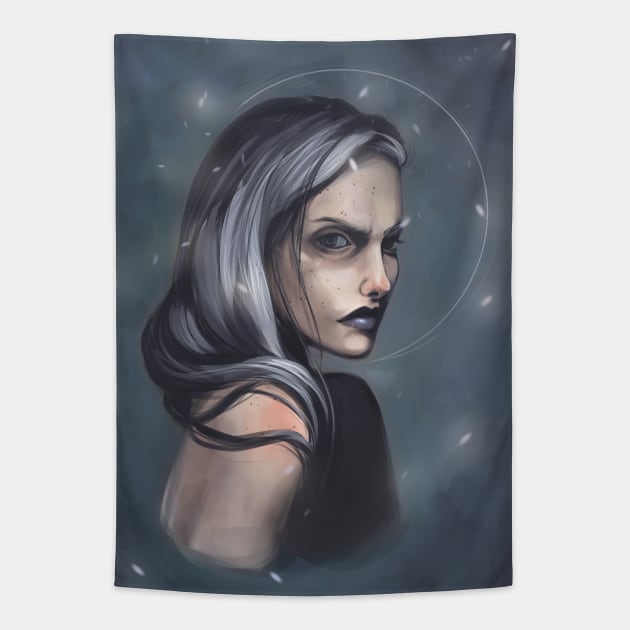 Grey Portrait Tapestry by hollowedskin