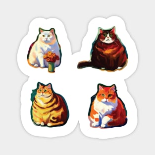 Painted Fat Cats Magnet