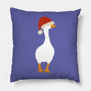 Minimal Abstract Christmas Goose Gamer in Santa Hat Pillow