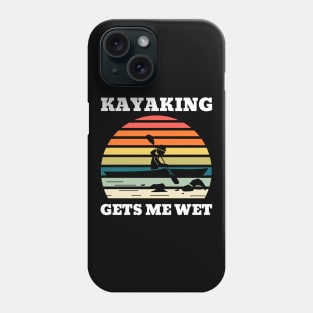 Kayaking Gets Me Wet Retro Sunset Phone Case