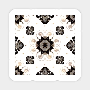 Decorative Royal Floral Gold Pattern Magnet