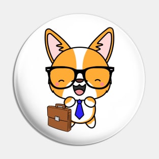 Funny corgi is on the way to work Pin