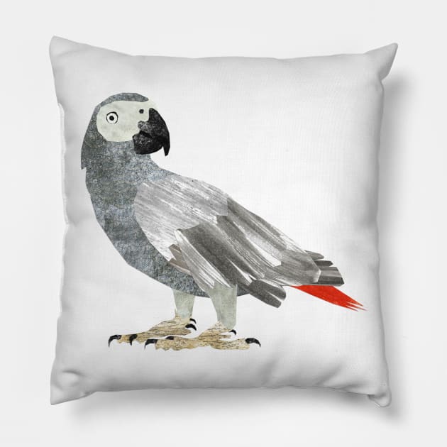 African Grey Parrot Pillow by Babban Gaelg