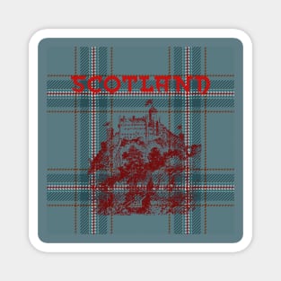 Scottish plaid with castle design Magnet