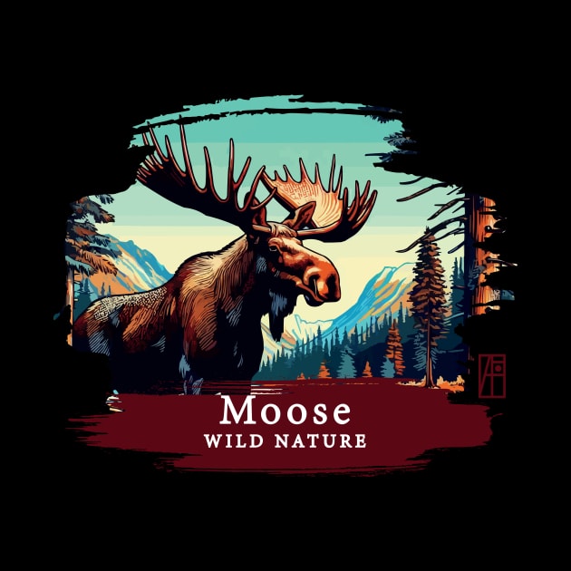 Moose- WILD NATURE - MOSE -9 by ArtProjectShop