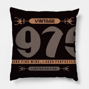 45th Birthday T-Shirt - Vintage 1975 Pillow