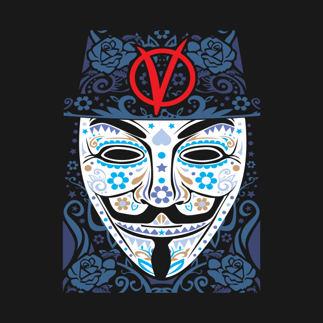 Vendetta Sugar Skull by CuddleswithCatsArt