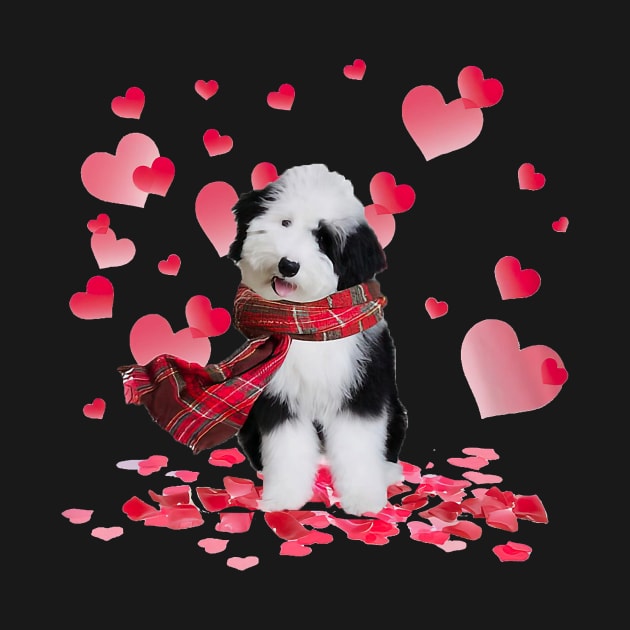 Sheepadoodle Valentines Day Shirt Heart Funny Dog Lover by jadolomadolo