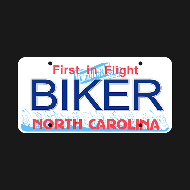 Biker North Carolina License Plate by Mel's Designs