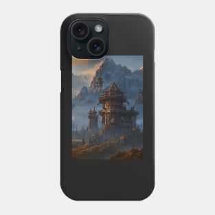 Surreal Magical Asian Tower in Beautiful Landscape and Trees by the Mountains Phone Case