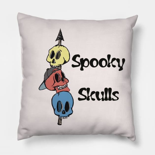 Skulls on a stick Pillow by SpookySkulls