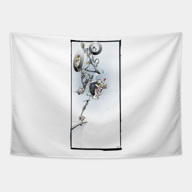 BMX RIDER Tapestry by IAN TOVEY ILLUSTRATOR