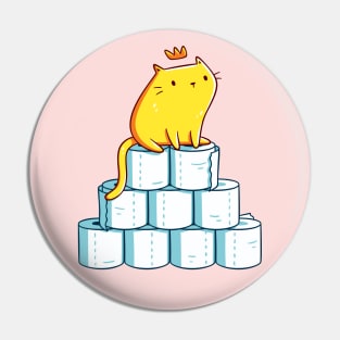 Toilet Paper King, Quarantine Essentials, Kawaii Cute Orange Cat Pin