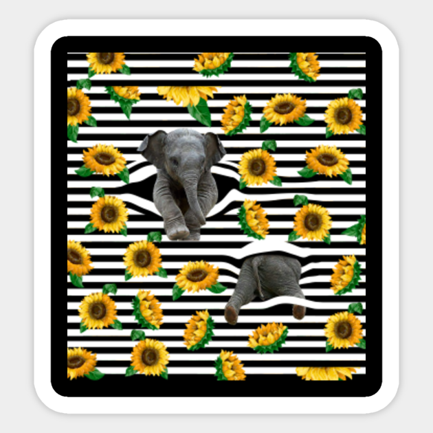 Elephant With Sunflowers Face Mask Face Masks Sticker Teepublic All clipart images are guaranteed to be free. teepublic