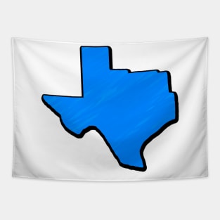 Bright Blue Texas Outline Tapestry