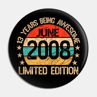 13 Year Old Vintage June 2008 Limited Edition 13th Birthday Pin