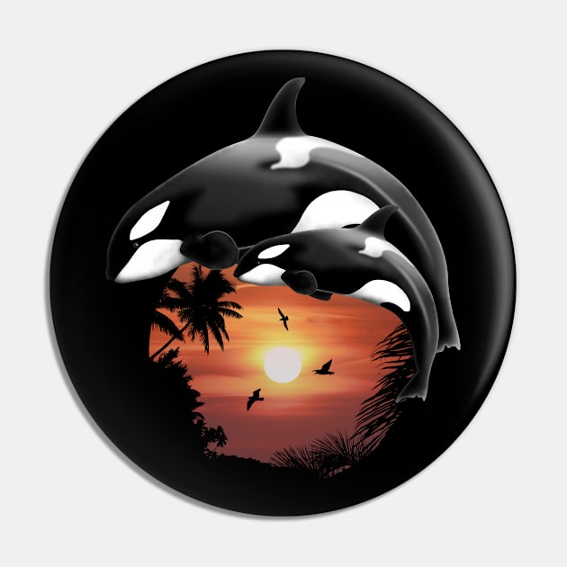 Orca Killer Whales Pin by NicGrayTees