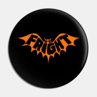 Black & White Fright Orange Bat Pin